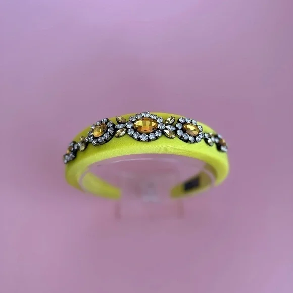 Yellow Fabric Rhinestone Headband - Picture 3 of 6